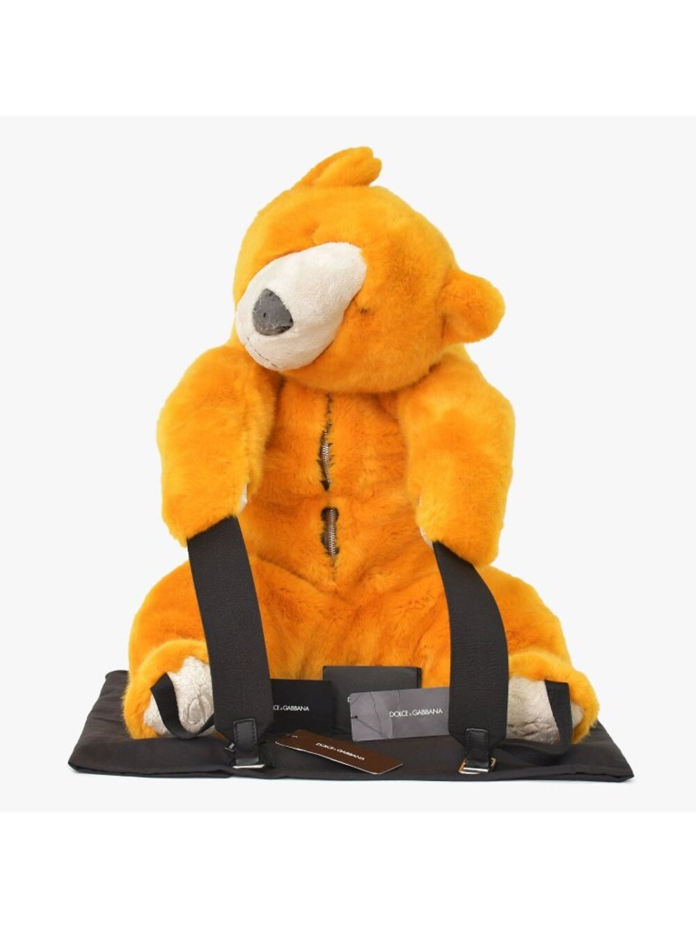 Dolce & Gabbana Bear Motif Backpack Animal Fur Orange